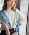 垢抜け配色で大人の抜け感プラス。胸刺繍ラグラン配色ステッチミニ裏毛TEE商品サムネイル-8