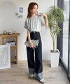 垢抜け配色で大人の抜け感プラス。胸刺繍ラグラン配色ステッチミニ裏毛TEE商品サムネイル-11