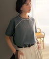 垢抜け配色で大人の抜け感プラス。胸刺繍ラグラン配色ステッチミニ裏毛TEE商品サムネイル-17