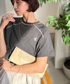 垢抜け配色で大人の抜け感プラス。胸刺繍ラグラン配色ステッチミニ裏毛TEE商品サムネイル-18