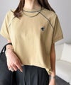 垢抜け配色で大人の抜け感プラス。胸刺繍ラグラン配色ステッチミニ裏毛TEE商品サムネイル-22