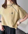 垢抜け配色で大人の抜け感プラス。胸刺繍ラグラン配色ステッチミニ裏毛TEE商品サムネイル-26