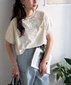 垢抜け配色で大人の抜け感プラス。胸刺繍ラグラン配色ステッチミニ裏毛TEE商品サムネイル-33