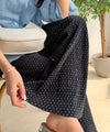 さらりとした楊柳プリーツ。ウエストゴムでストレスフリーな穿き心地。総柄楊柳プリーツパンツ商品サムネイル-3