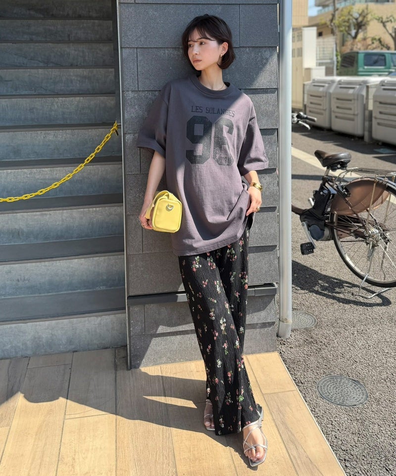さらりとした楊柳プリーツ。ウエストゴムでストレスフリーな穿き心地。総柄楊柳プリーツパンツ商品画像-12
