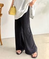 さらりとした楊柳プリーツ。ウエストゴムでストレスフリーな穿き心地。総柄楊柳プリーツパンツ商品サムネイル-20