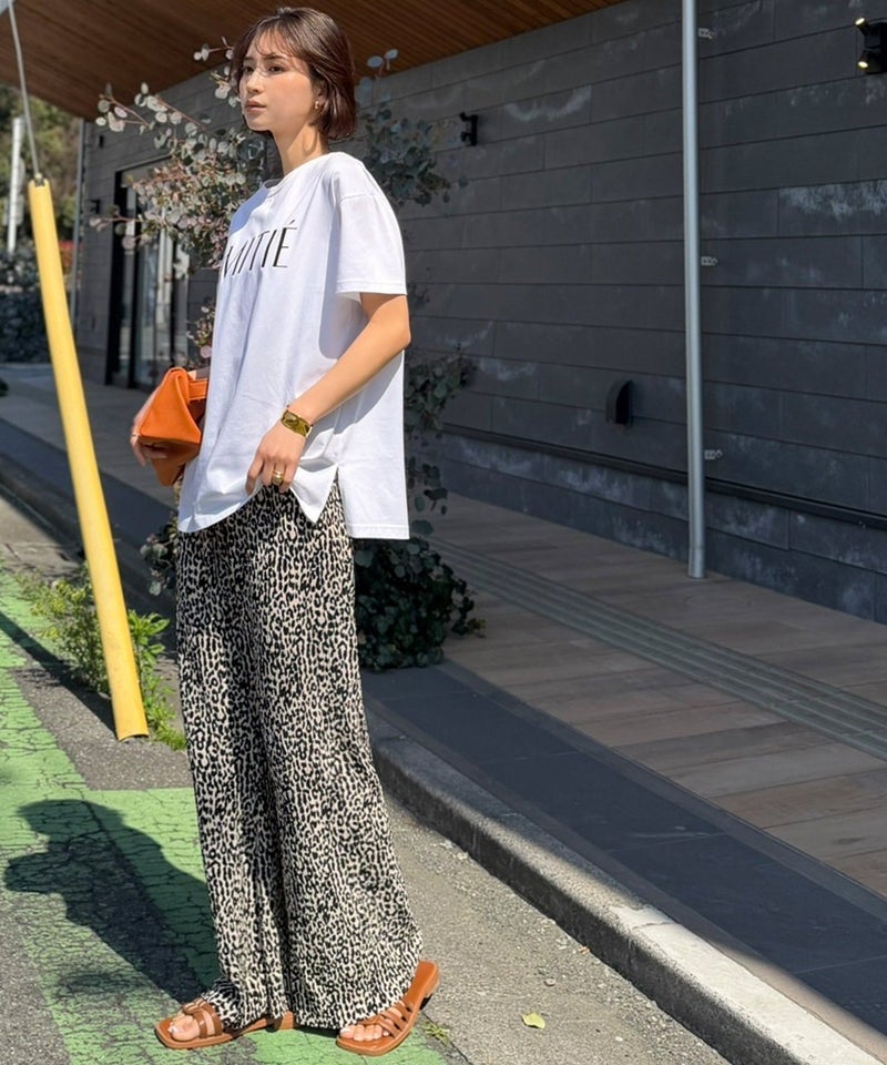さらりとした楊柳プリーツ。ウエストゴムでストレスフリーな穿き心地。総柄楊柳プリーツパンツ商品画像-29