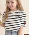 Classical Elf 【キッズ】綿100%らくがき風刺繍 無地&ボーダー柄半袖Tシャツ商品サムネイル-3