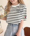 Classical Elf 【キッズ】綿100%らくがき風刺繍 無地&ボーダー柄半袖Tシャツ商品サムネイル-22