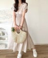 Classical Elf　大人の抜け感エレガント。シアーストライプ素材ウエストシャーリングVネックロングワンピース商品サムネイル-11