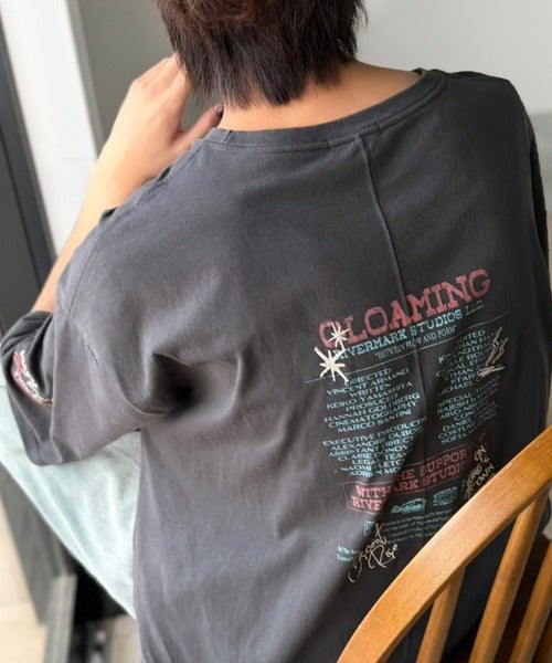 Classical Elf《JaVaジャバコラボ》男女お揃い可◎ヴィンテージムード漂う。綿100%バックムービーグラフィック 飛び刺繍オーバーサイズTシャツ(半袖)商品画像-27