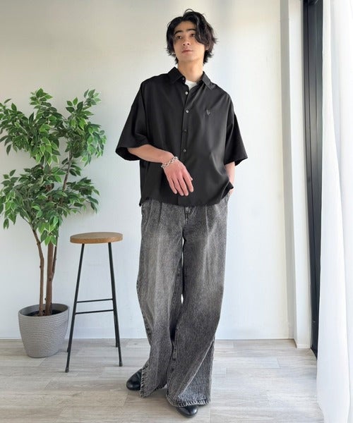 Classical Elf 《JaVaジャバコラボ》【接触冷感機能付き】触れた瞬間ひんやり心地よく、今どきな抜け感を演出。とろみドレープオーバーサイズシャツ 商品画像-23