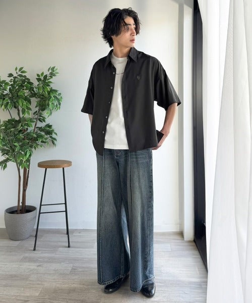 Classical Elf 《JaVaジャバコラボ》【接触冷感機能付き】触れた瞬間ひんやり心地よく、今どきな抜け感を演出。とろみドレープオーバーサイズシャツ 商品画像-26