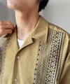 Classical Elf 《JaVaジャバコラボ》周りと差がつく総刺繍!リラックスシルエット 清涼リネンライク素材 オープンカラー キューバシャツ(半袖)商品サムネイル-28