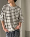 Classical Elf 《JaVaジャバコラボ》【抗菌防臭機能付き】配色裾ドローコード付き 綿100％マルチボーダーTシャツ（オーバーサイズ） 商品サムネイル-30