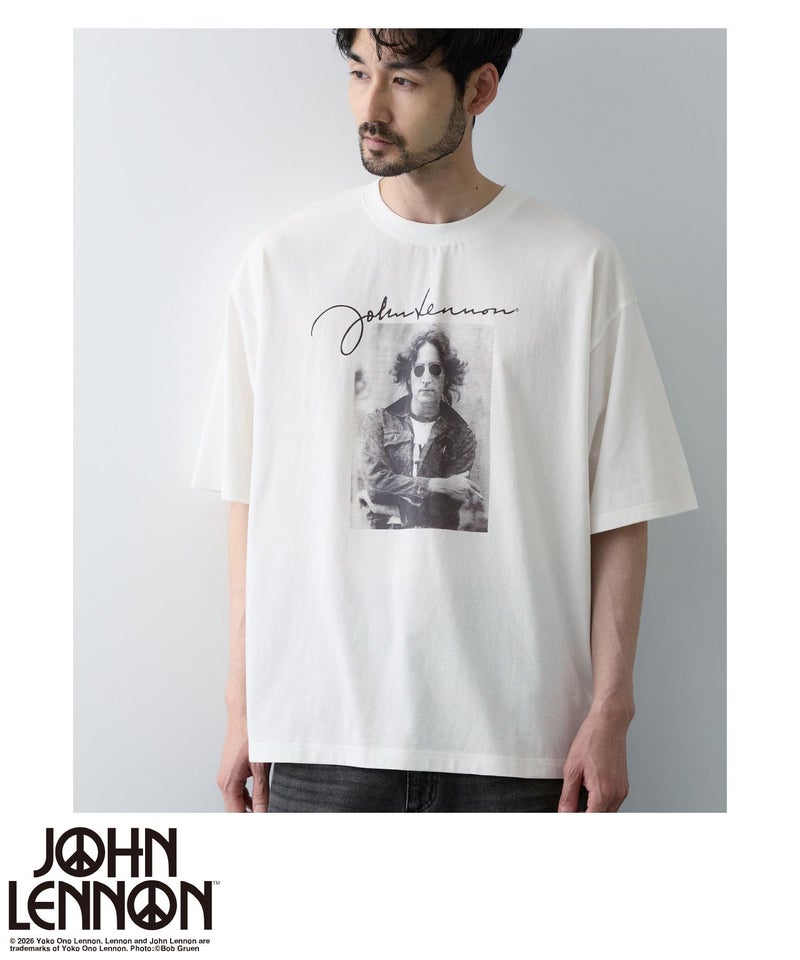ジョンレノン フォトプリント ルーズシルエット クルーネックTシャツ メンズ メール便 対応商品商品画像-1