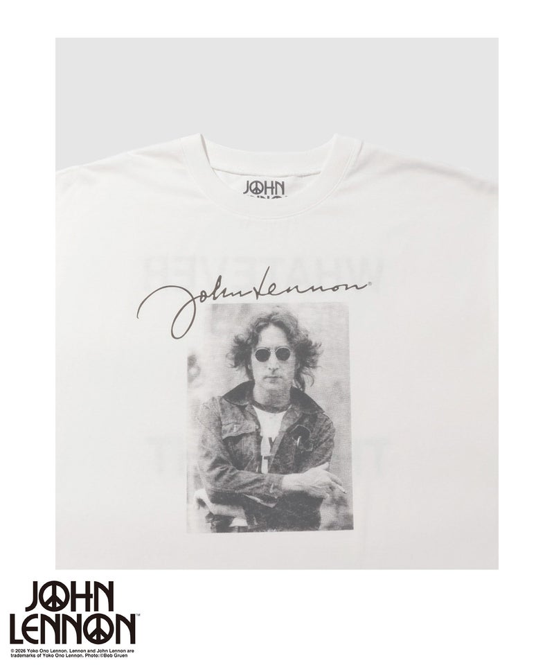 ジョンレノン フォトプリント ルーズシルエット クルーネックTシャツ メンズ メール便 対応商品商品画像-5