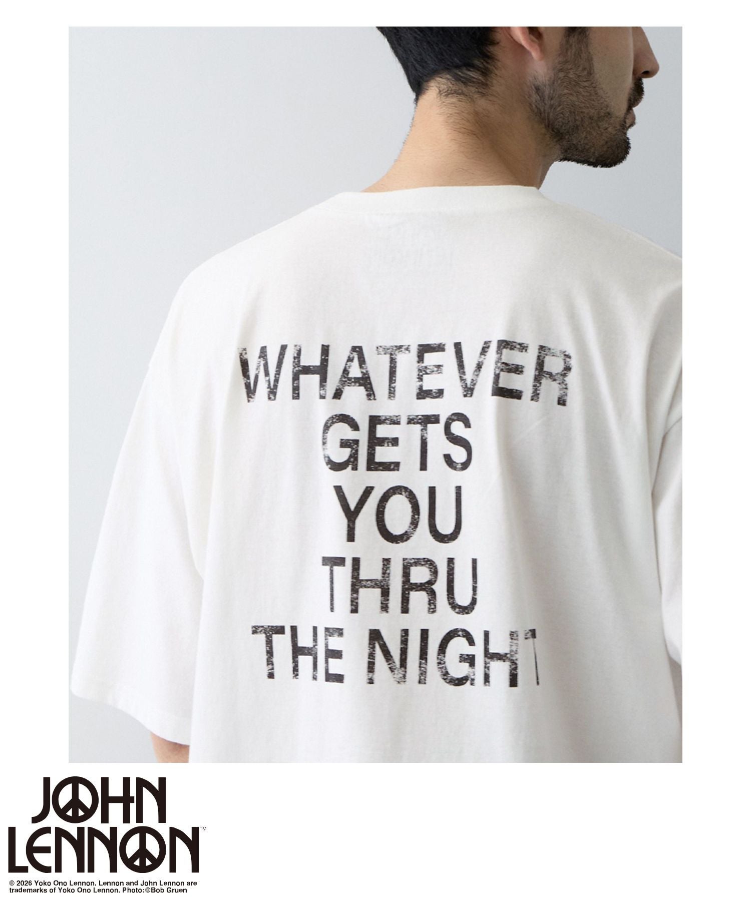 ジョンレノン フォトプリント ルーズシルエット クルーネックTシャツ