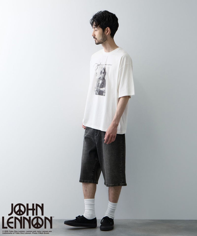 ジョンレノン フォトプリント ルーズシルエット クルーネックTシャツ メンズ メール便 対応商品商品画像-8
