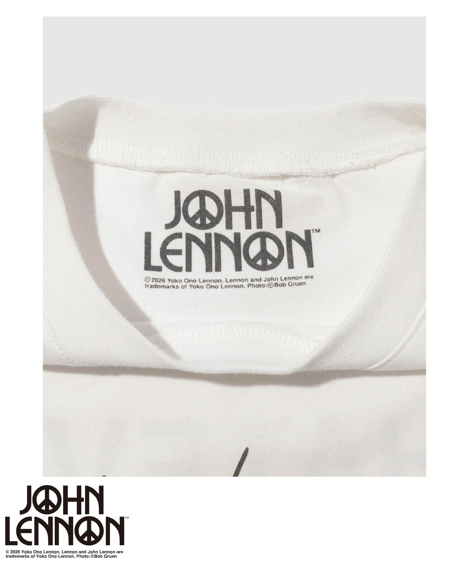 ジョン・レノン Tシャツ Mサイズ ホワイト　他人とかぶらない　最終値下げ ジョンレノン フォトプリント ルーズシルエット クルーネックTシャツ