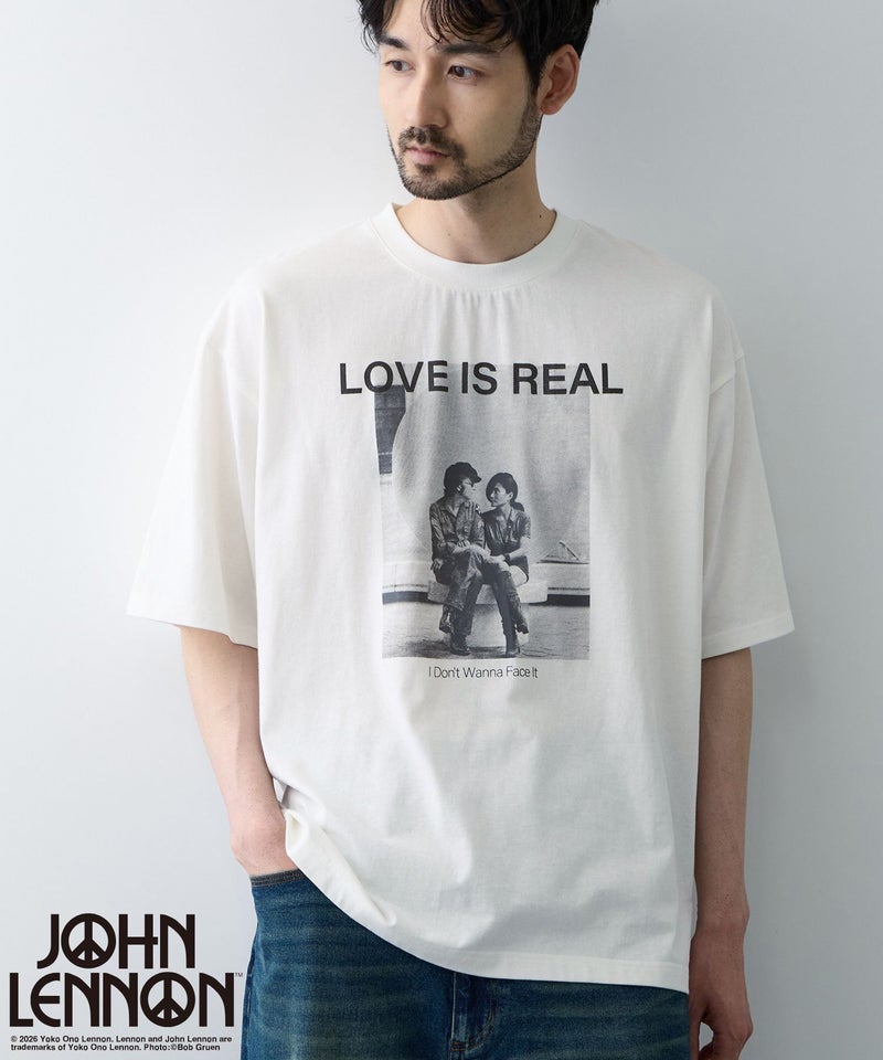 ジョンレノン フォトプリント ルーズシルエット クルーネックTシャツ メンズ メール便 対応商品商品画像-1
