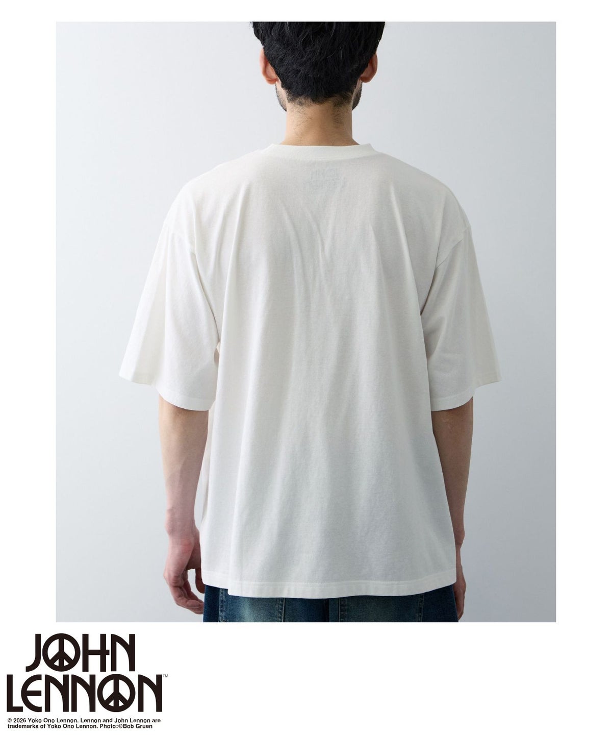 ジョンレノン フォトプリント ルーズシルエット クルーネックTシャツ メンズ メール便 対応商品