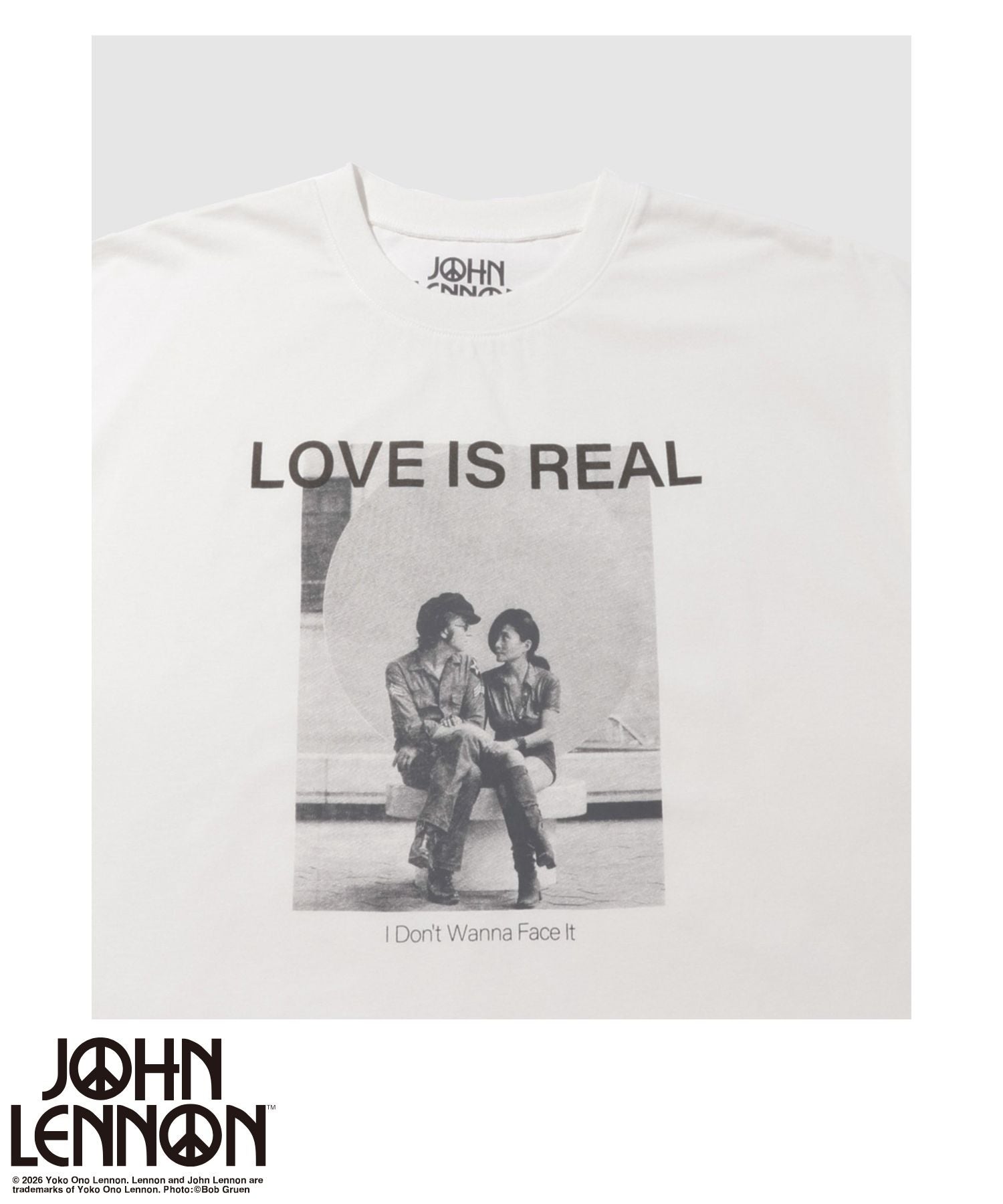 ジョンレノン フォトプリント ルーズシルエット クルーネックTシャツ