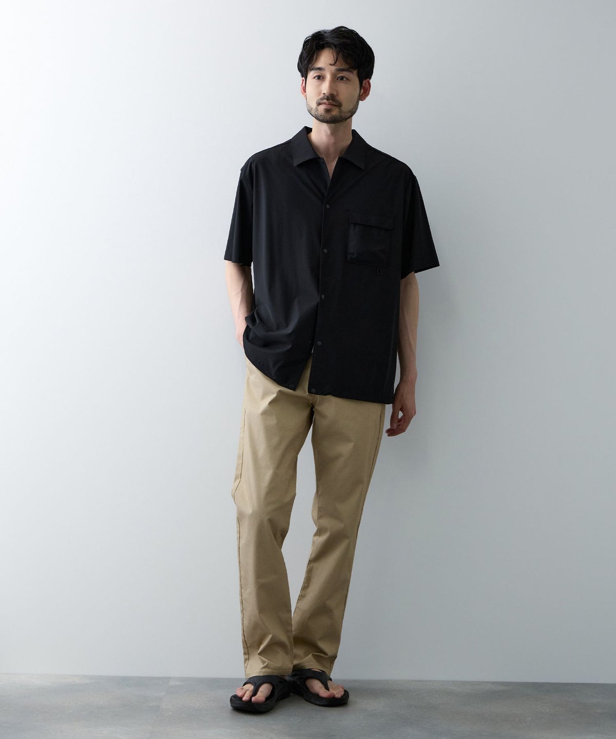 NAVY SARARI クールメッシュストレートパンツ メンズ