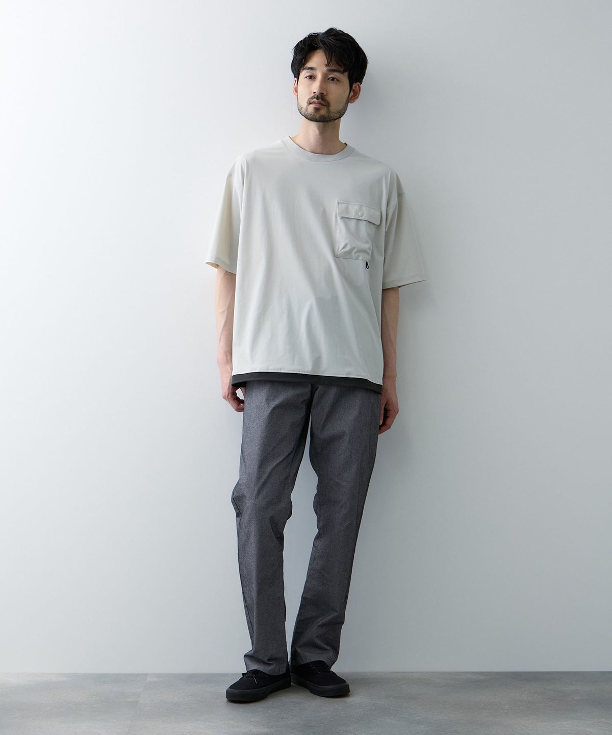 NAVY SARARI クールメッシュストレートパンツ メンズ