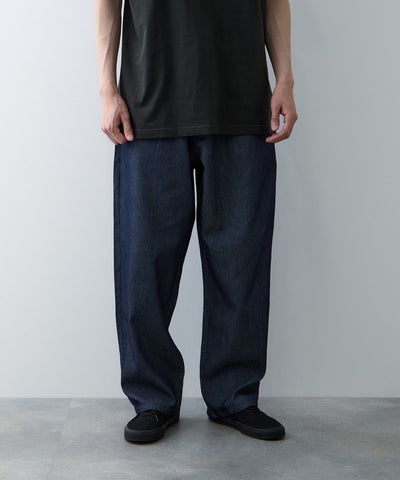 NAVY ブリーズデニム ワイドテーパードパンツ メンズ
