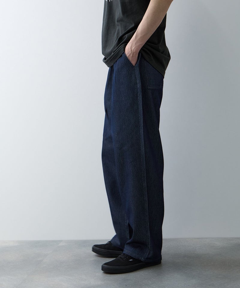 NAVY ブリーズデニム ワイドテーパードパンツ メンズ商品画像-4