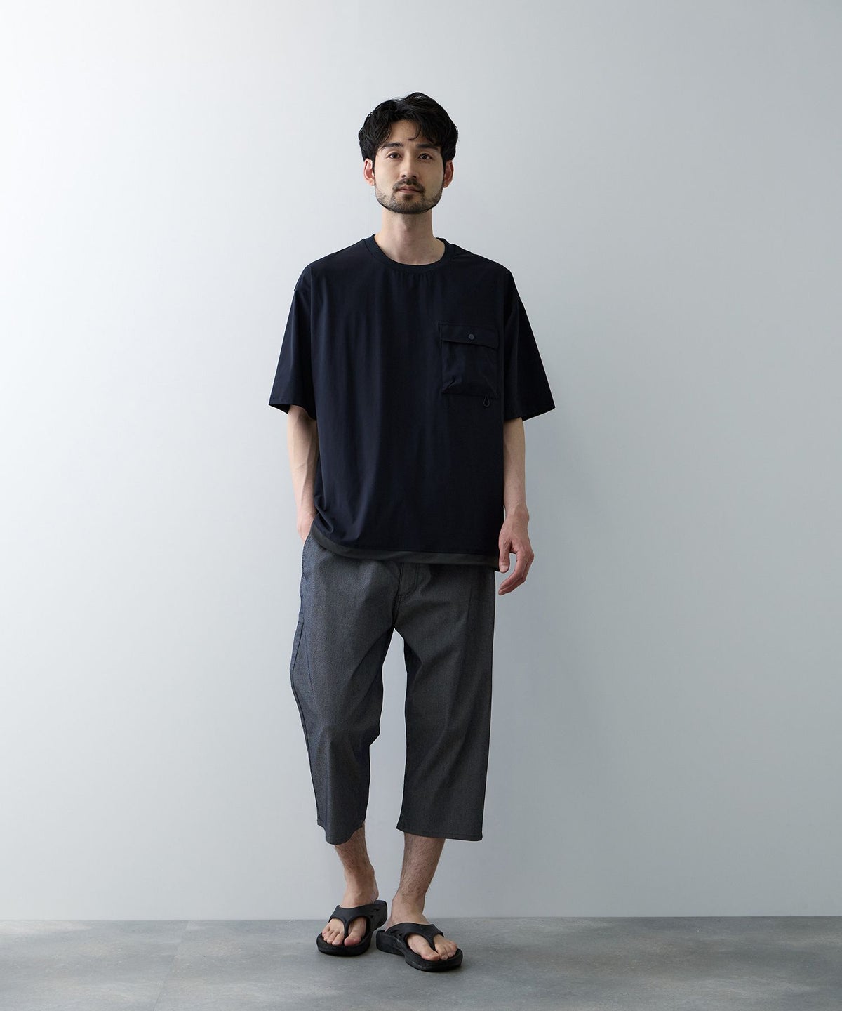 [期間限定価格]NAVY SARARI クールメッシュクロップドパンツ メンズ