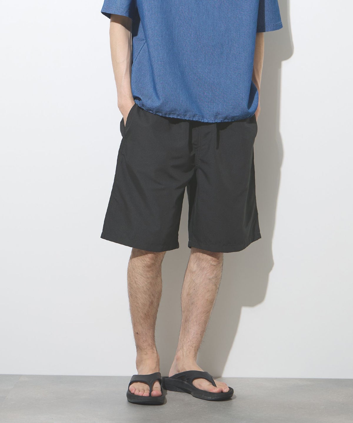 NAVY ポリピーチショートパンツ メンズ