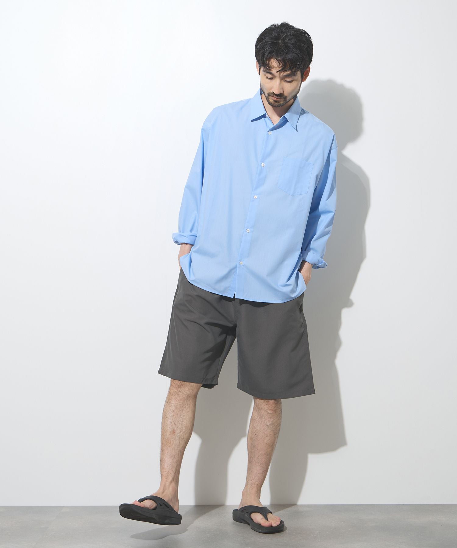 NAVY ポリピーチショートパンツ メンズ