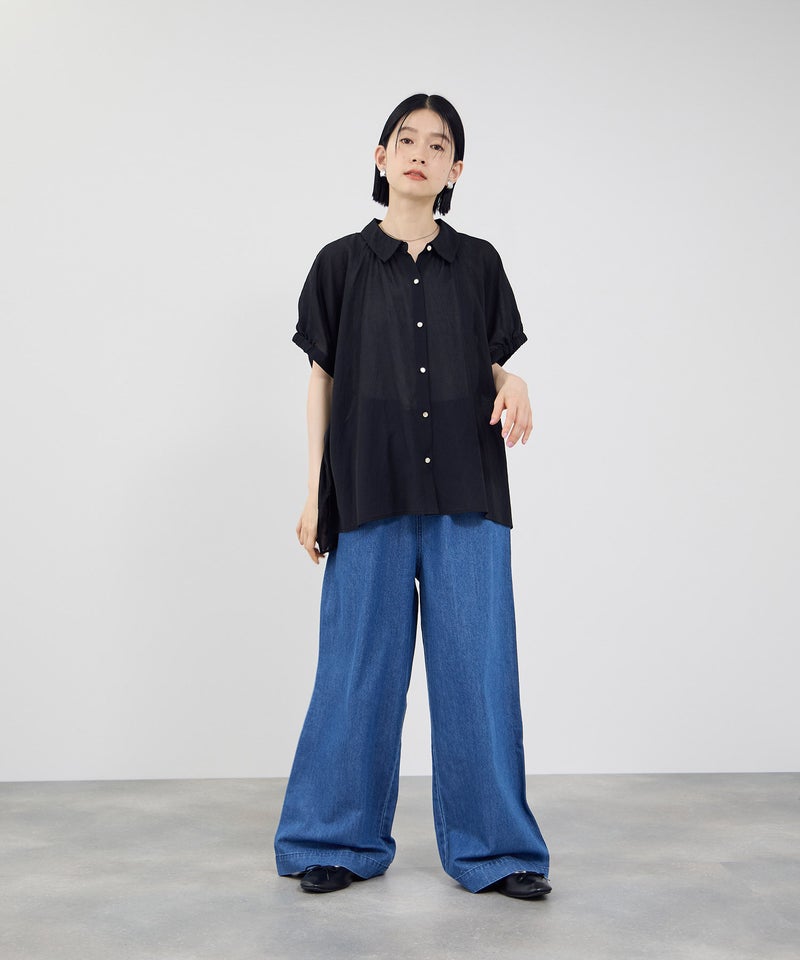 Idnes  シアーギャザーブラウス レディース商品画像-5