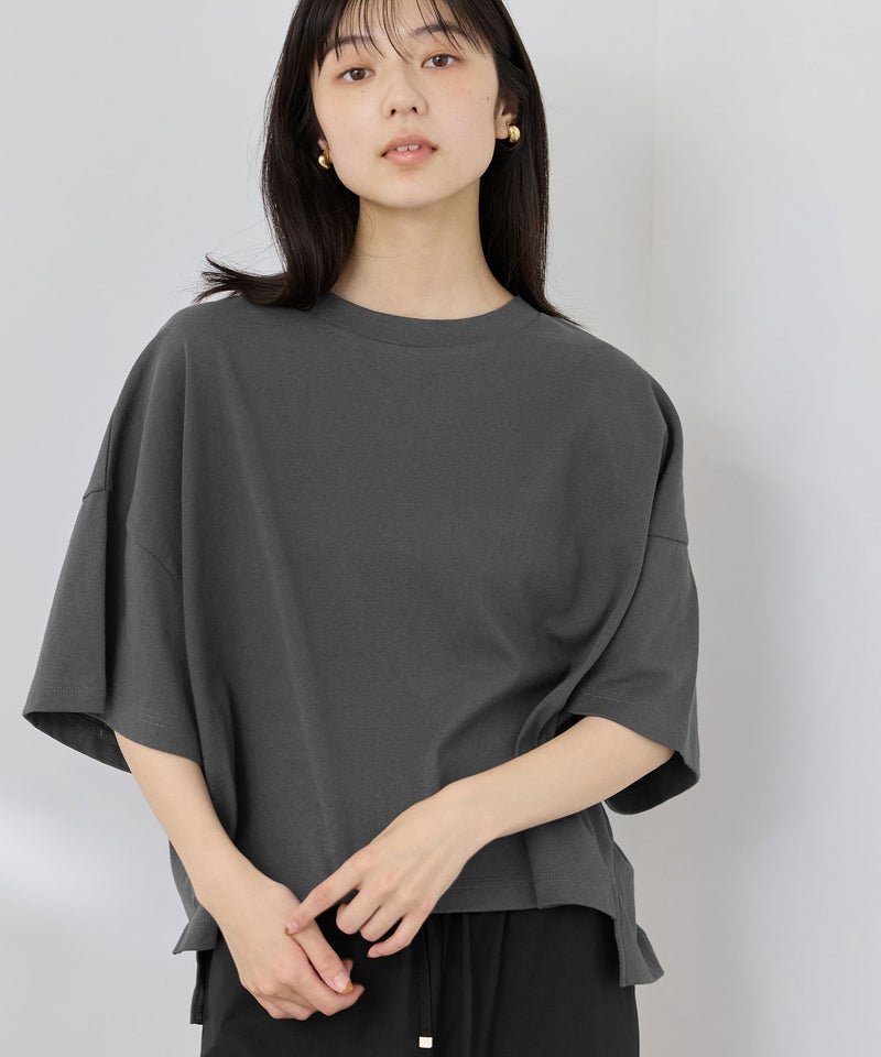 NAVY SARARI 接触冷感 ワイドシルエット UVカットTシャツ レディース メール便 対応商品商品画像-1
