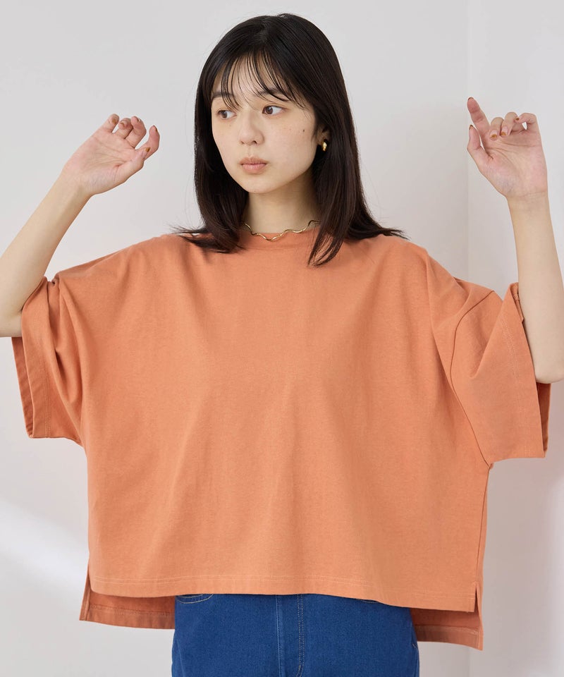 NAVY SARARI 接触冷感 ワイドシルエット UVカットTシャツ レディース メール便 対応商品商品画像-4
