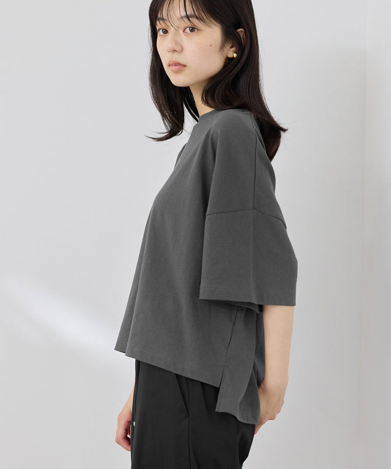 NAVY  SARARI 接触冷感 ワイドシルエット UVカットTシャツ レディース メール便 対応商品商品画像-6