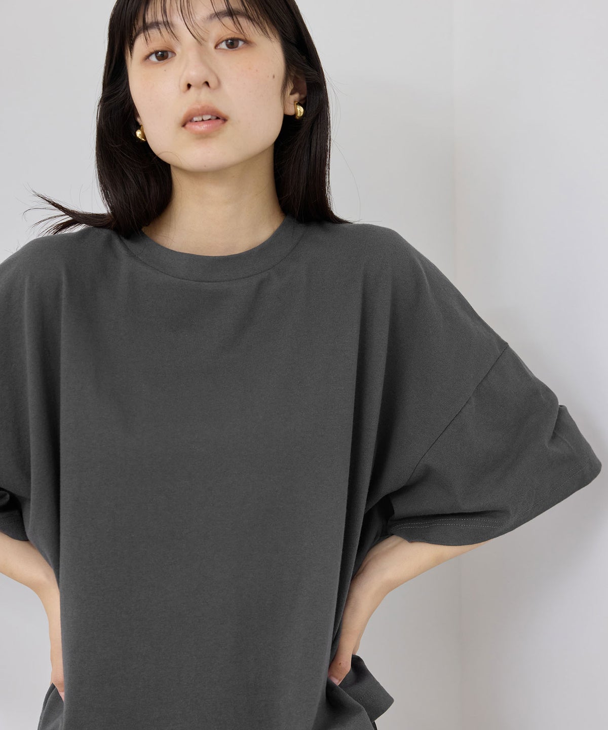 [期間限定価格]NAVY SARARI 接触冷感 ワイドシルエット UVカットTシャツ レディース メール便 対応商品