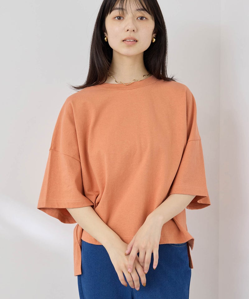 NAVY  SARARI 接触冷感 ワイドシルエット UVカットTシャツ レディース メール便 対応商品商品画像-12