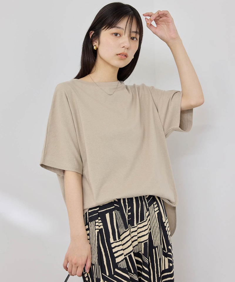 [値下げ]NAVY  SARARI 接触冷感 ドルマンシルエット UVカットTシャツ レディース メール便 対応商品商品画像-4