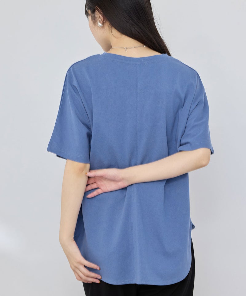 NAVY SARARI 接触冷感 ドルマンシルエット UVカットTシャツ レディース メール便 対応商品商品画像-7