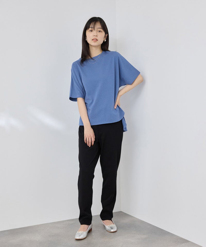 NAVY SARARI 接触冷感 ドルマンシルエット UVカットTシャツ レディース メール便 対応商品商品画像-8