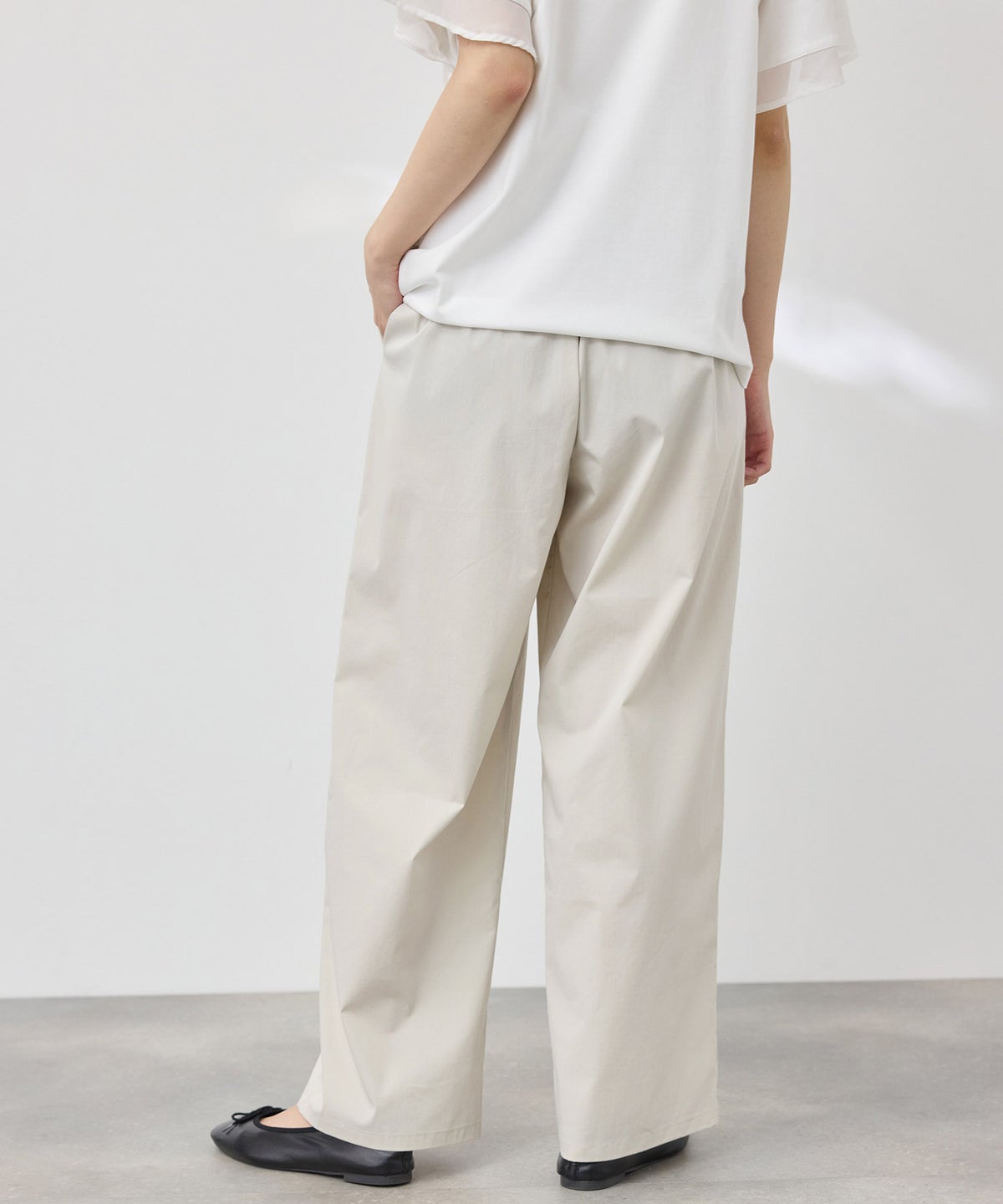 [期間限定価格]NAVY SARARI 冷感ストレッチ ドロスト イージーパンツ レディース