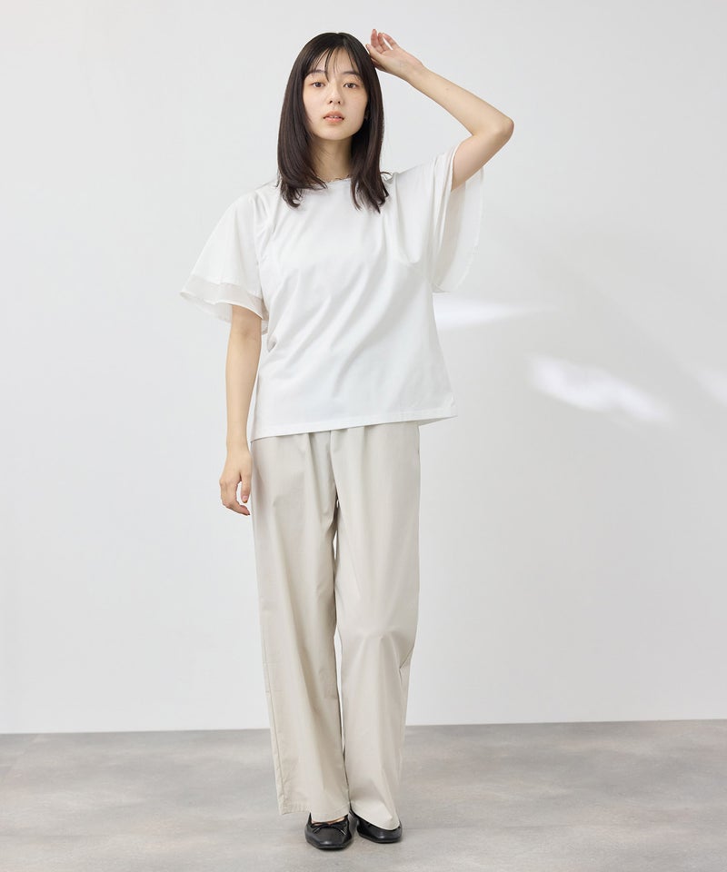 NAVY SARARI 冷感ストレッチ ドロスト イージーパンツ レディース商品画像-7