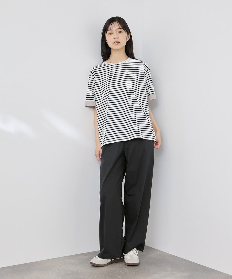 NAVY SARARI 冷感ストレッチ ドロスト イージーパンツ レディース商品画像-8