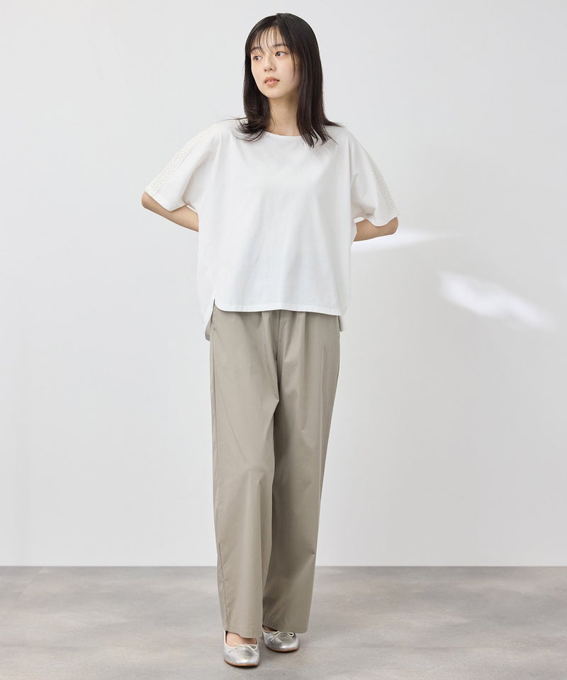 NAVY SARARI 冷感ストレッチ ドロスト イージーパンツ レディース商品画像-10
