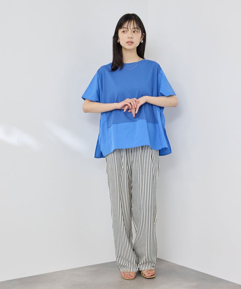 NAVY SARARI サッカーストライプイージーパンツ レディース商品画像-6