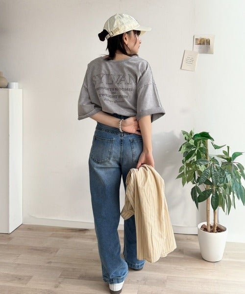Classical Elf《JaVaジャバコラボ》色褪せで魅せる、ラフな品格。綿100%前後2WAYアシッド刺繍ユルTEE(半袖)商品画像-8