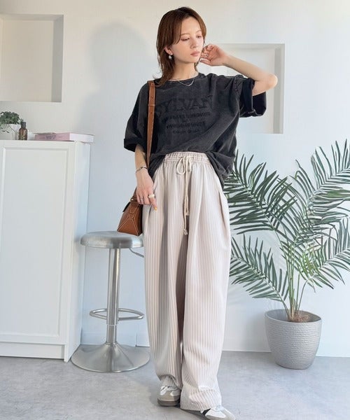 Classical Elf《JaVaジャバコラボ》色褪せで魅せる、ラフな品格。綿100%前後2WAYアシッド刺繍ユルTEE(半袖)商品画像-17